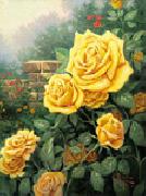 unknow artist Yellow Roses in Garden France oil painting artist